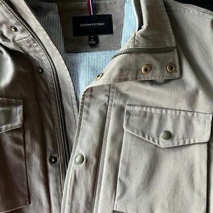Mens Khaki Cotton Blend Jacket Sz L